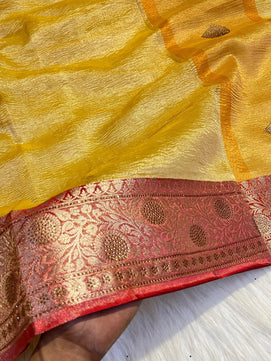 Crushed Tissue Saree with Sparkling Stone Work