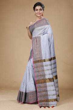 Handloom Pata Copper Zari Saree