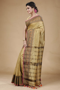 Handloom Pata Copper Zari Saree