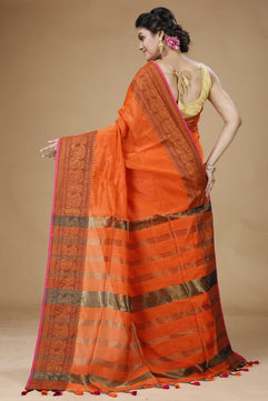 Handloom Pata Copper Zari Saree