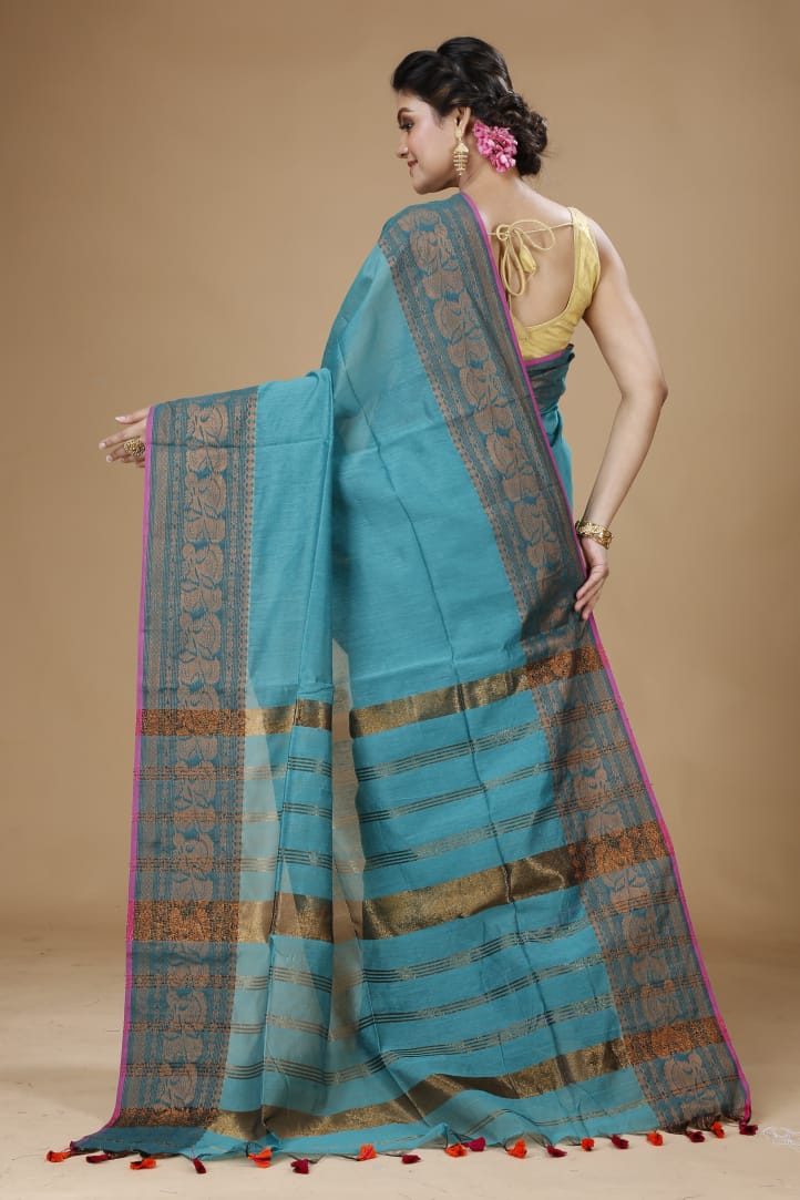 Handloom Pata Copper Zari Saree