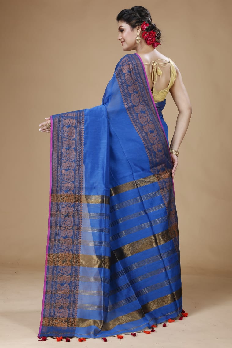 Handloom Pata Copper Zari Saree