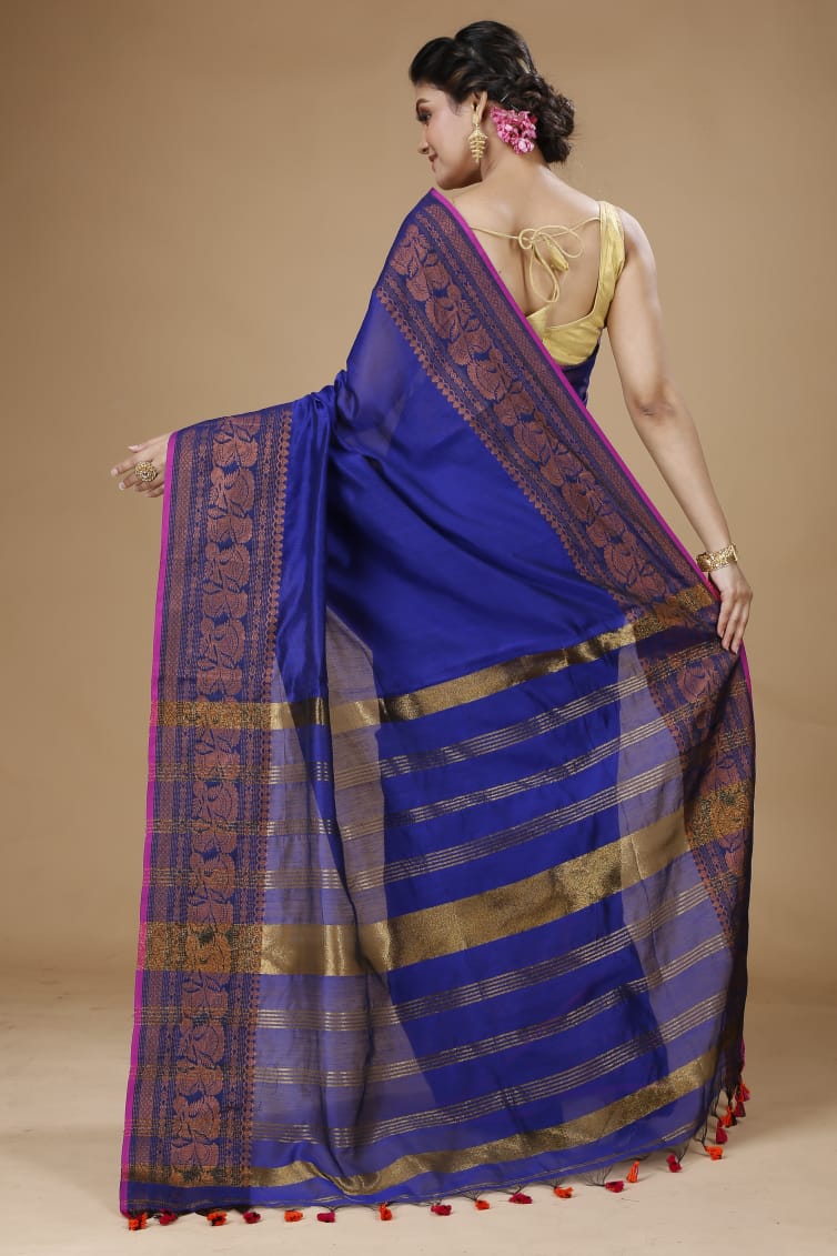 Handloom Pata Copper Zari Saree