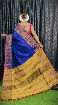 Handloom Copper Zari Meena Saree