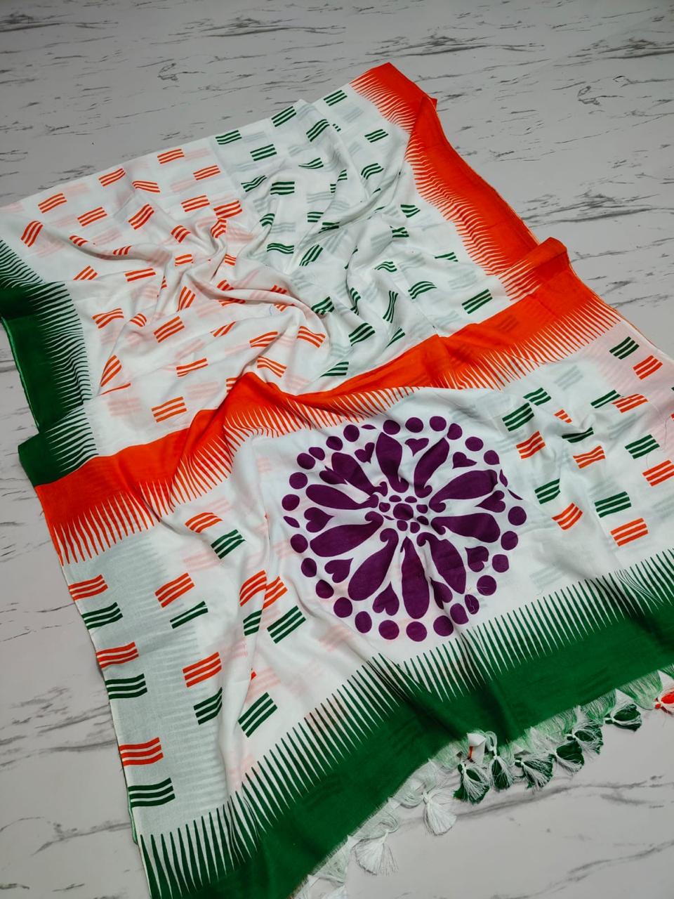 Independence Day Special – Cotton Print Saree