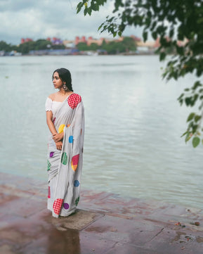 Exclusive Gamcha Ball Work Saree – New Trending Design