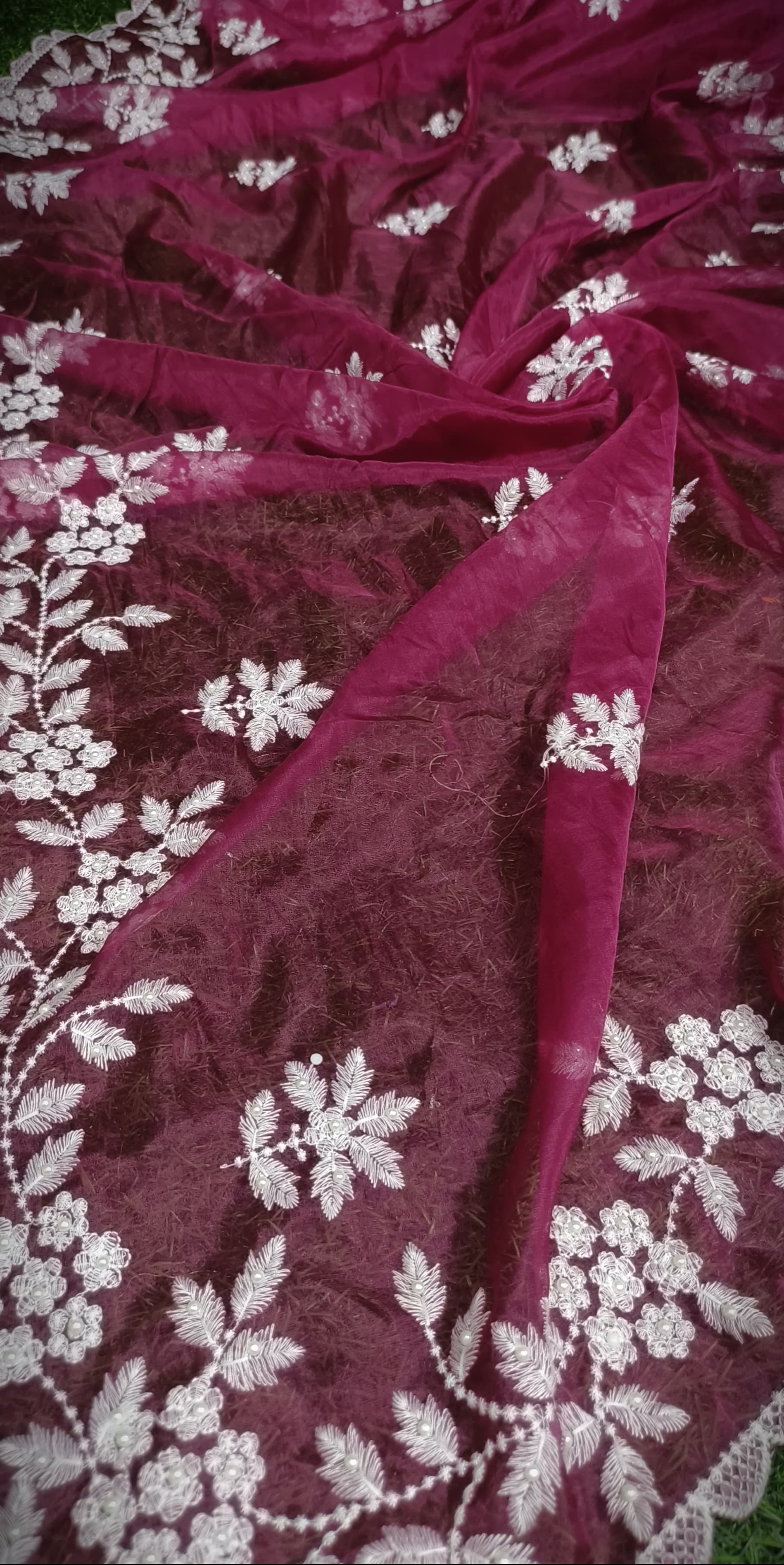 Premium Chiffon Saree with Hakoba Resham Blouse Piece