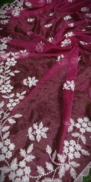 Premium Chiffon Saree with Hakoba Resham Blouse Piece