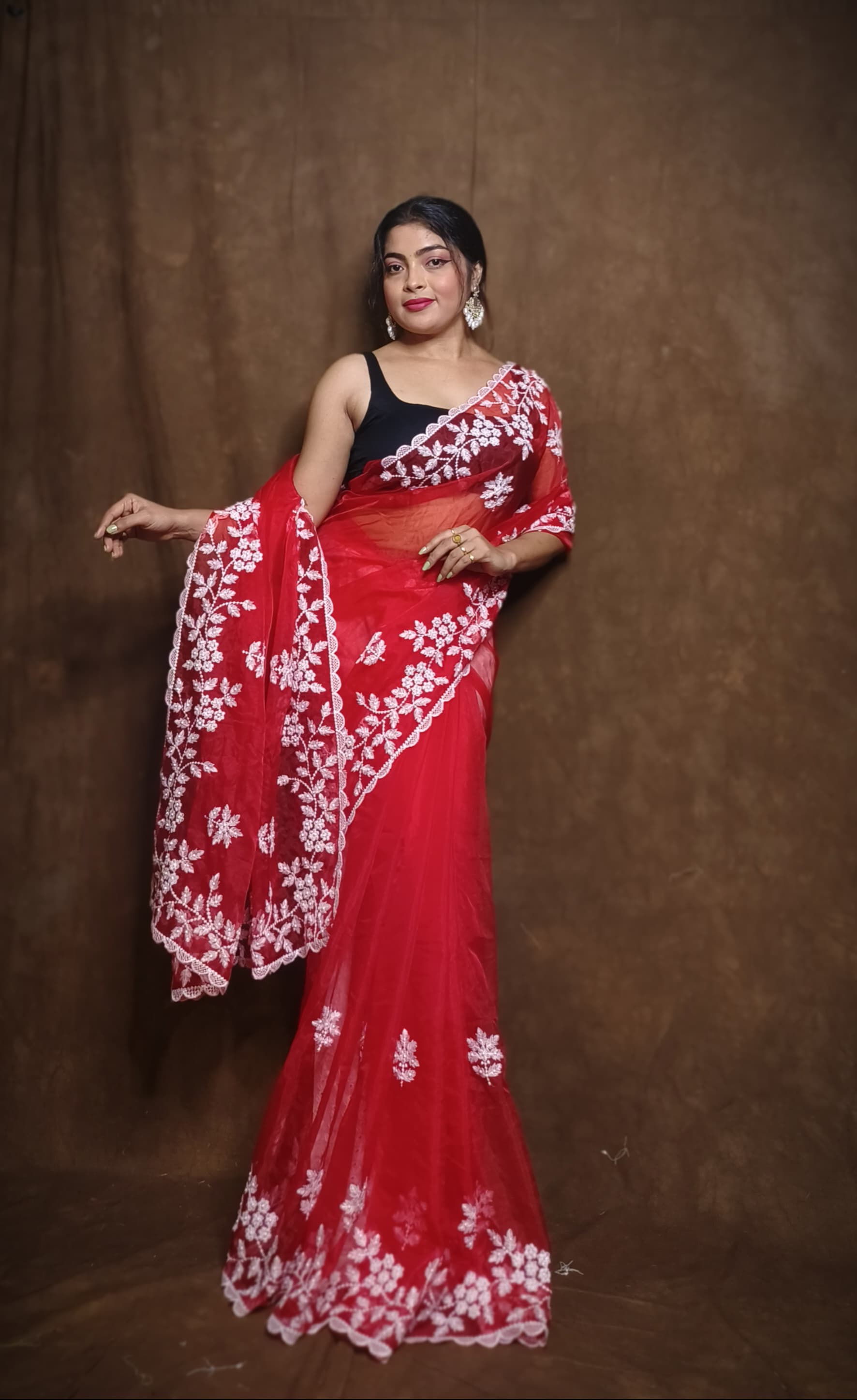 Premium Chiffon Saree with Hakoba Resham Blouse Piece