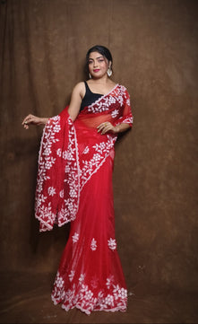 Premium Chiffon Saree with Hakoba Resham Blouse Piece