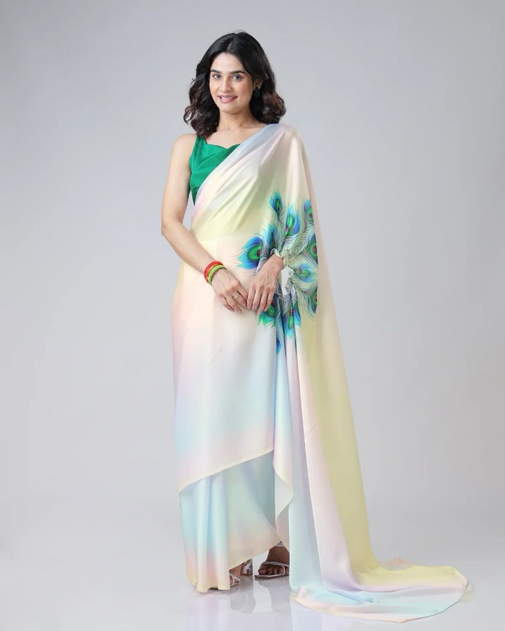 Party Wear Desginer Crepe Silk Saree