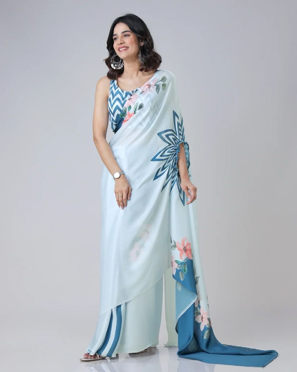 Party Wear Desginer Crepe Silk Saree