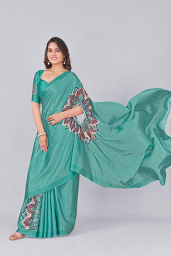 Party Wear Desginer Crepe Silk Saree