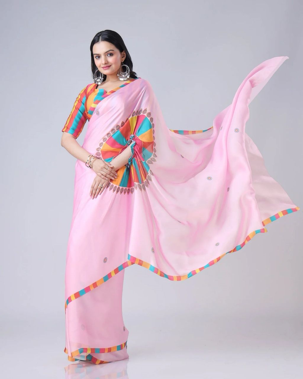 Party Wear Desginer Crepe Silk Saree