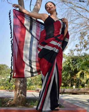 Elegant Sico Stripe Saree