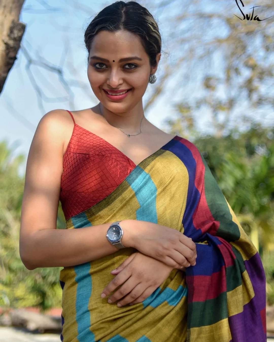 Elegant Sico Stripe Saree