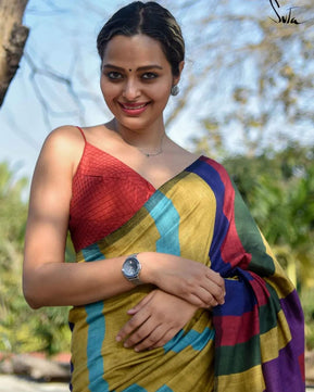 Elegant Sico Stripe Saree