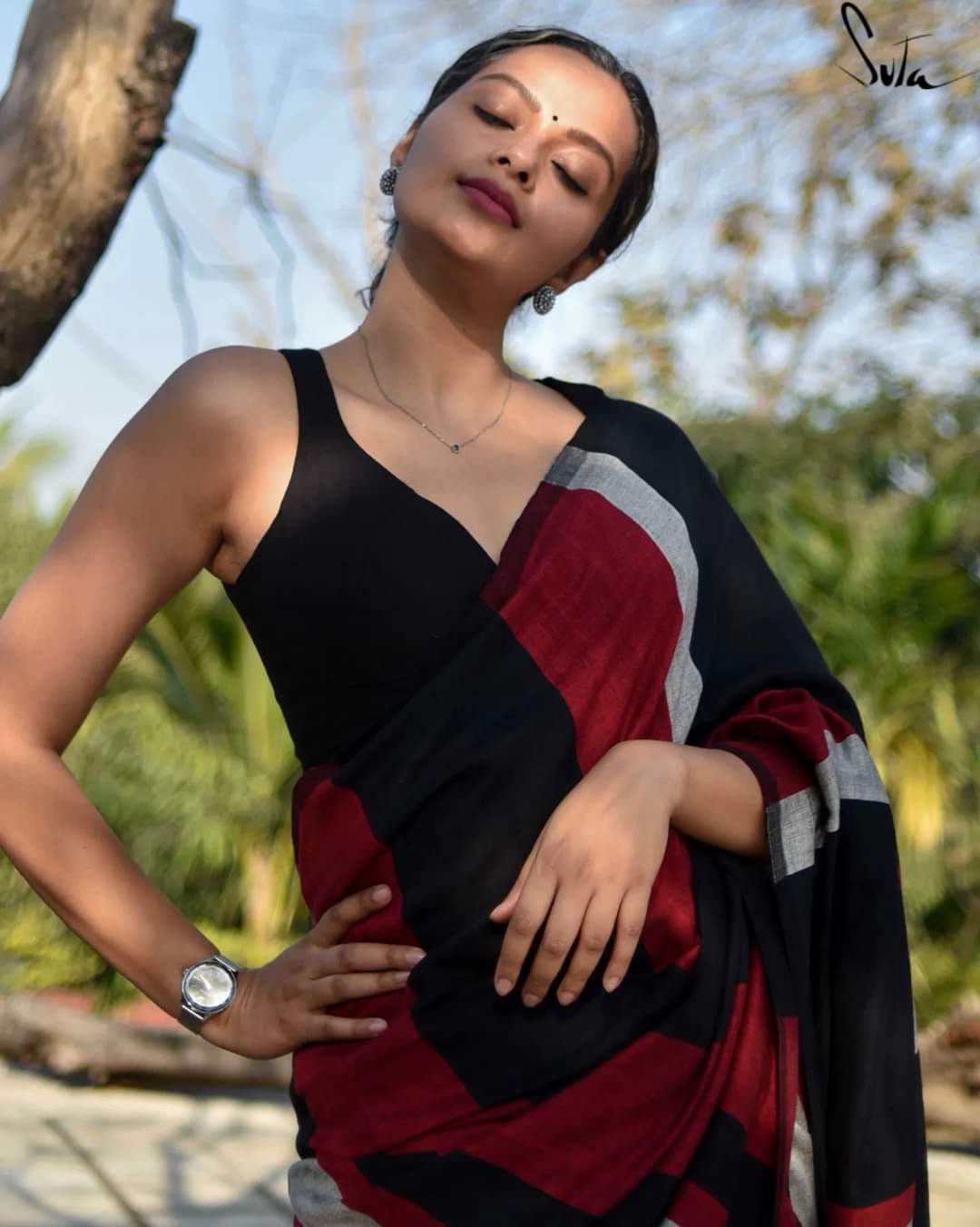 Elegant Sico Stripe Saree