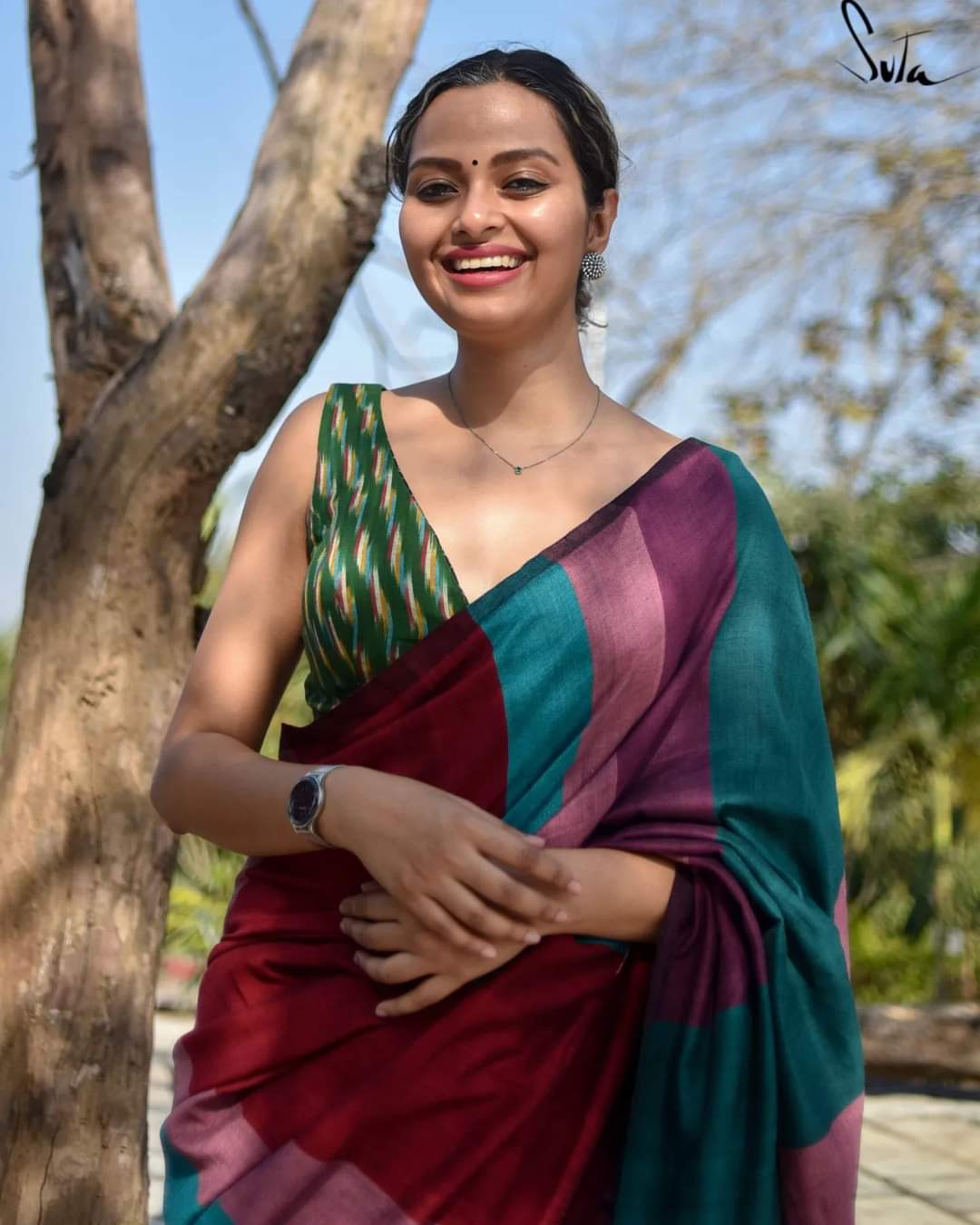 Elegant Sico Stripe Saree