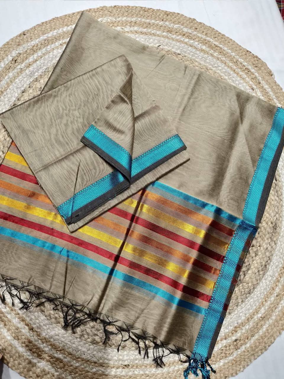 Maheshwari Design Cotton Silk Saree