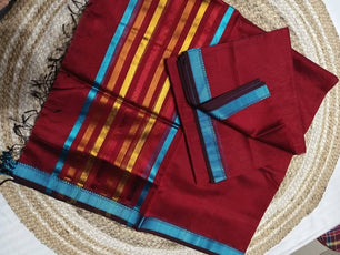 Maheshwari Design Cotton Silk Saree