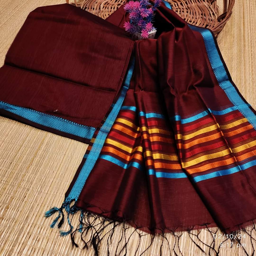 Maheshwari Design Cotton Silk Saree