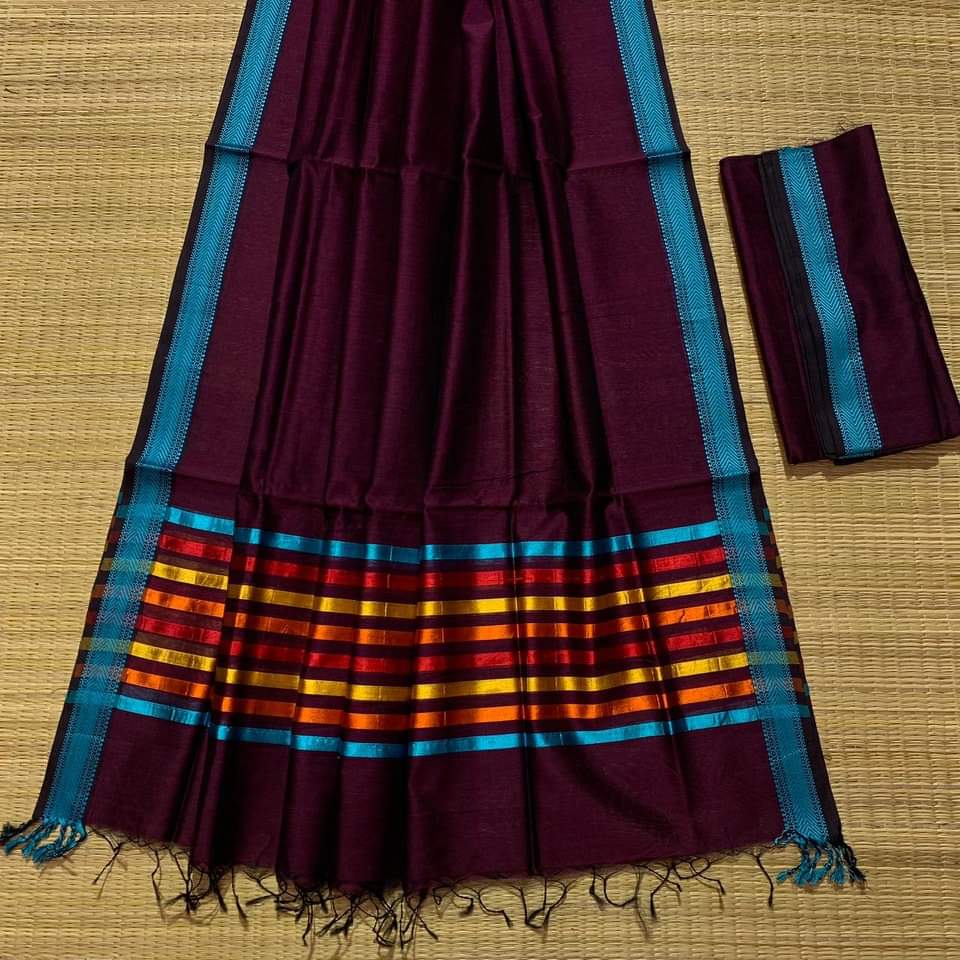 Maheshwari Design Cotton Silk Saree