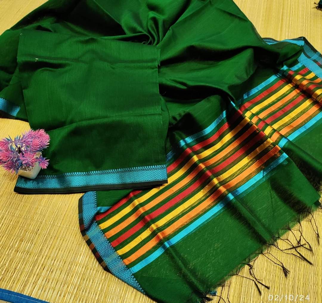 Maheshwari Design Cotton Silk Saree