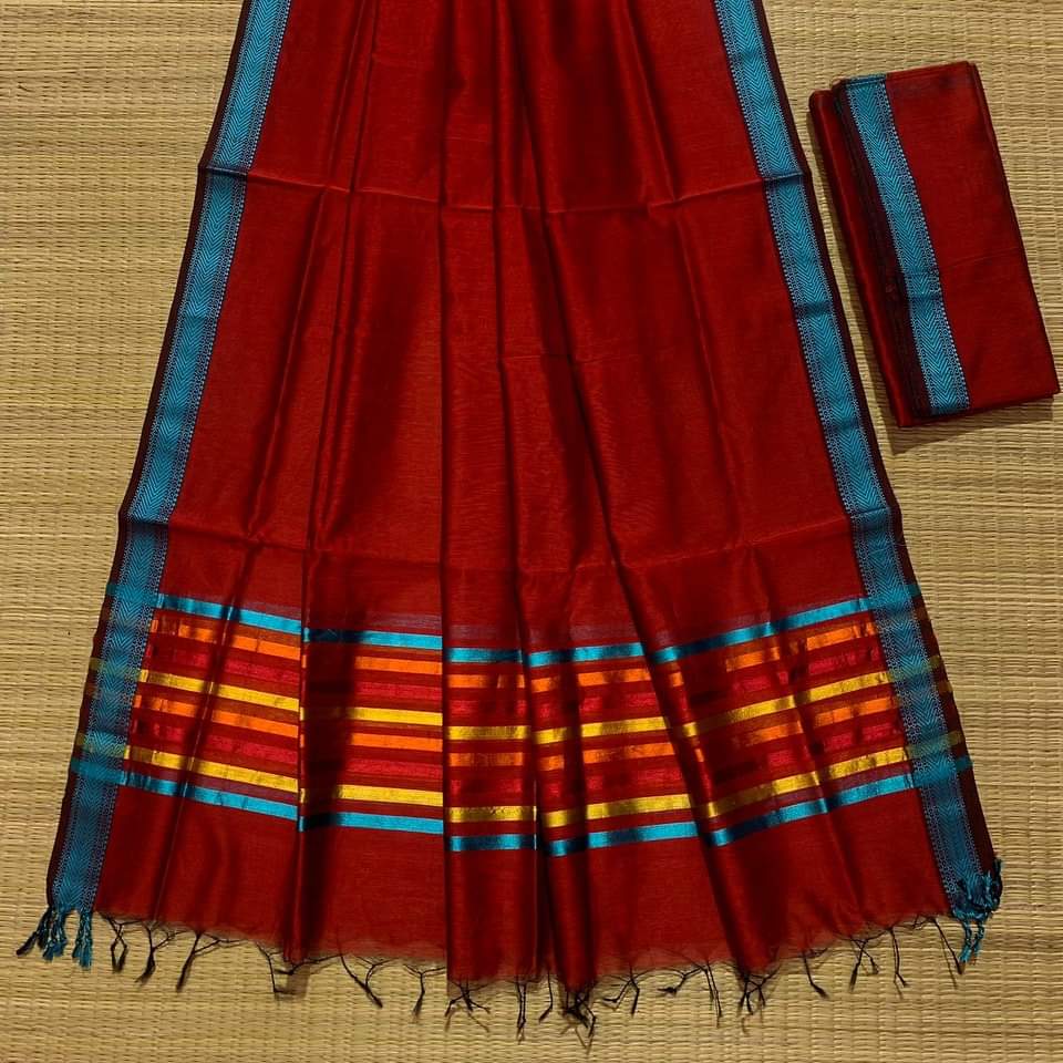 Maheshwari Design Cotton Silk Saree