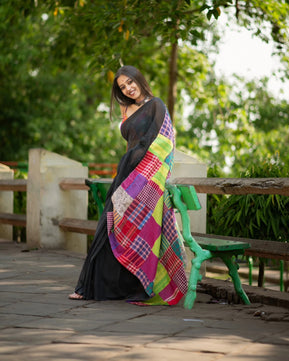 Mulmul Cotton Saree- Mixmatch Box Design