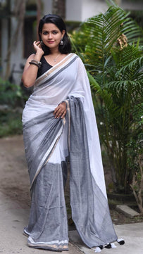 Mulmul Cotton Saree with Zari Border