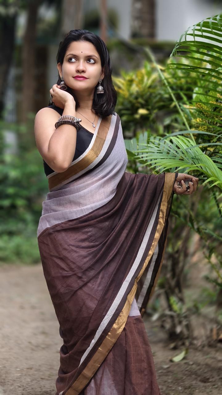 Mulmul Cotton Saree with Zari Border