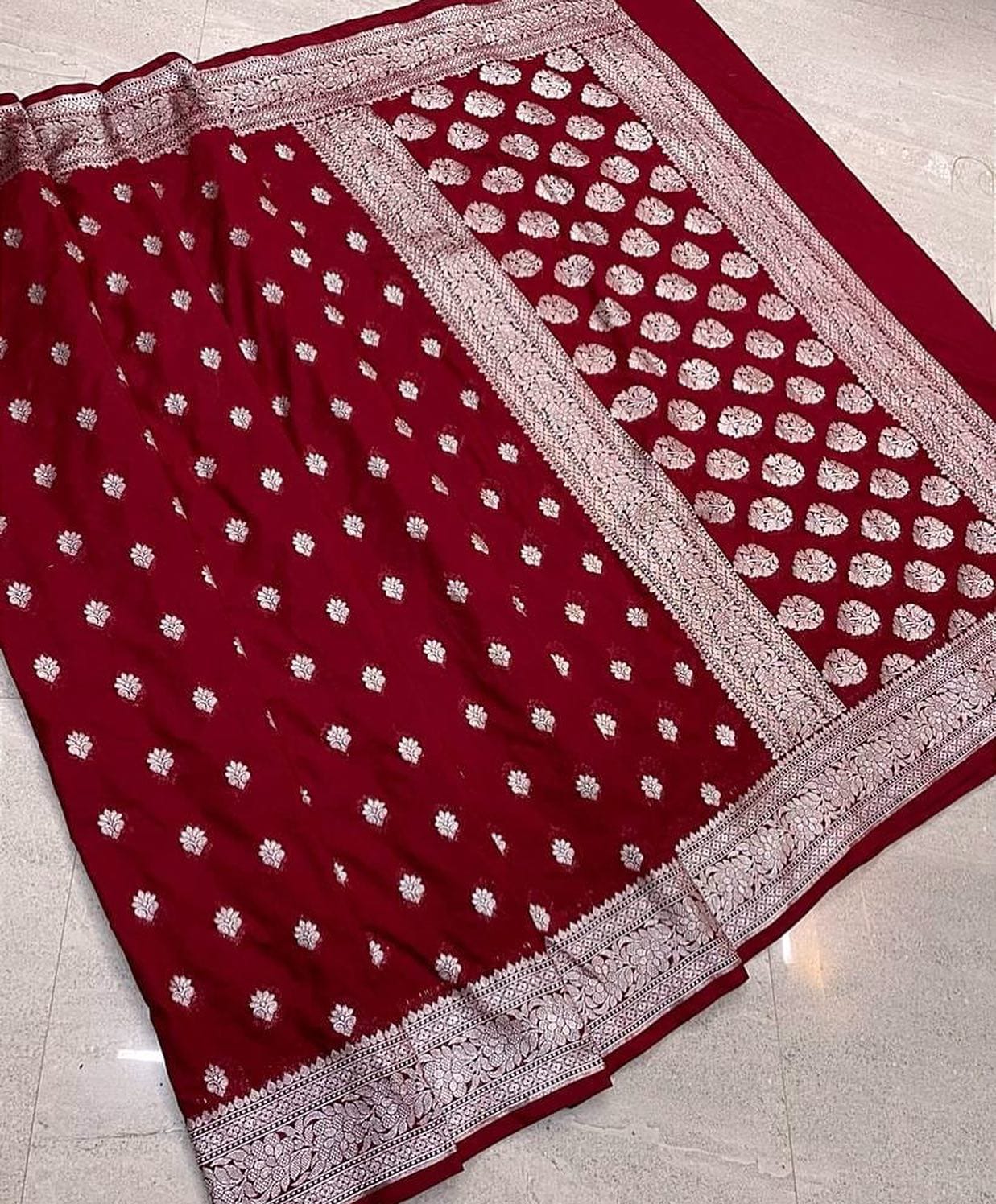 Banarasi Georgette Katan Handloom Silk Saree