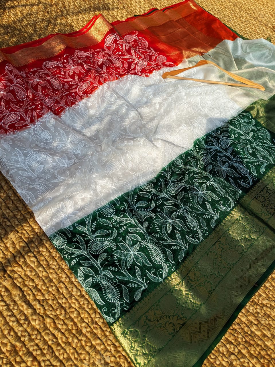 Kora Organza Saree with Chikankari Embroidery