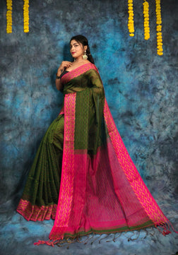 Handloom Kantha Stitch Saree
