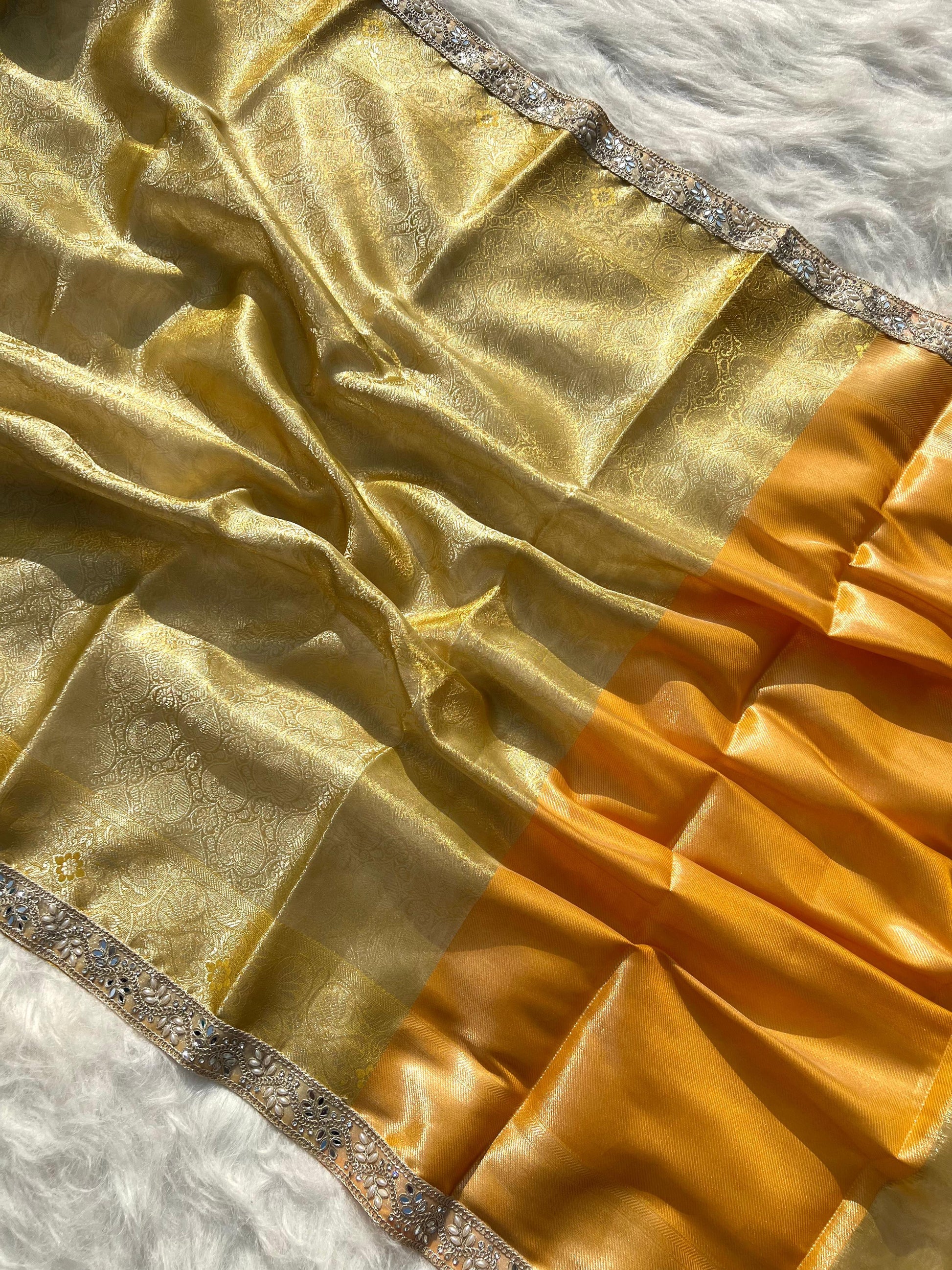 Tissue Brocade Tanchoi Saree
