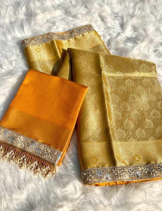 Tissue Brocade Tanchoi Saree