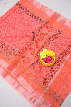 Kota Doria Hand Block Print Saree