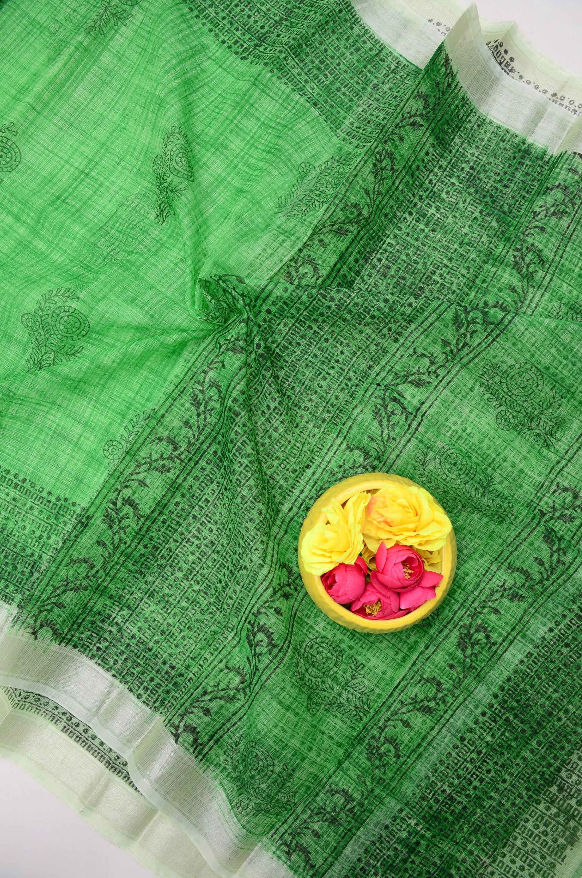 Kota Doria Hand Block Print Saree
