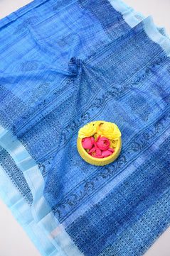 Kota Doria Hand Block Print Saree