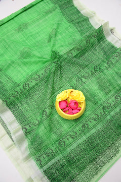 Kota Doria Hand Block Print Saree