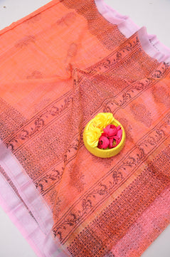 Kota Doria Hand Block Print Saree