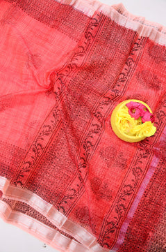 Kota Doria Hand Block Print Saree