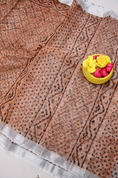 Kota Doria Hand Block Print Saree