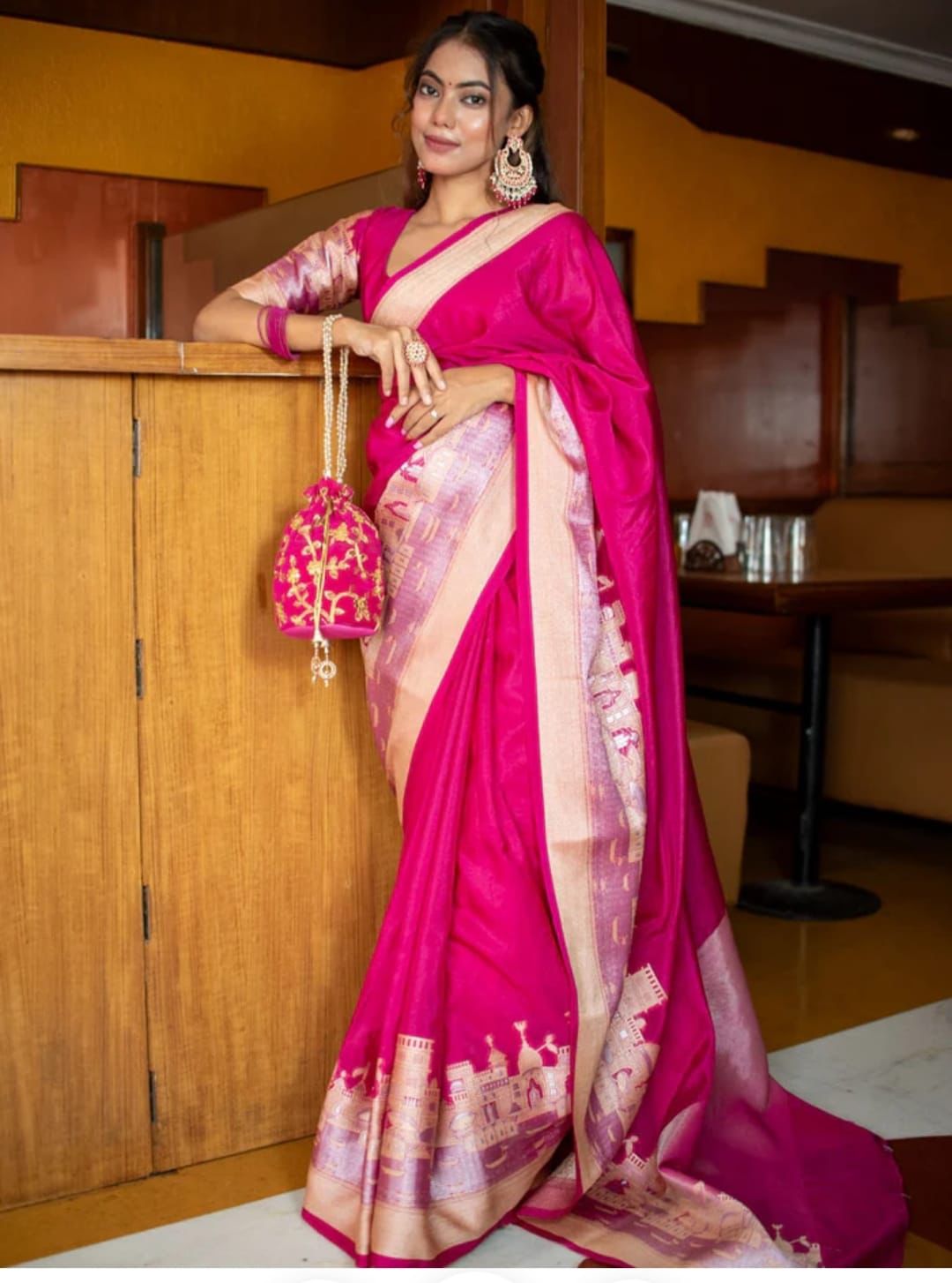 Banarasi Warm Silk Ganga Ghat Saree