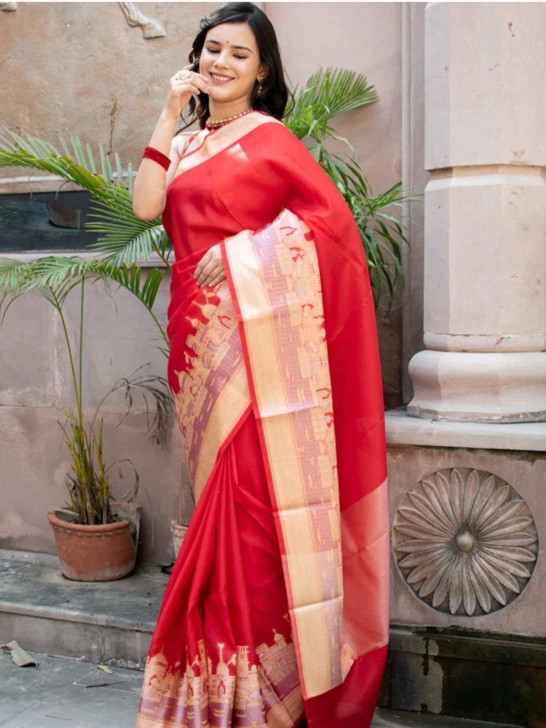 Banarasi Warm Silk Ganga Ghat Saree