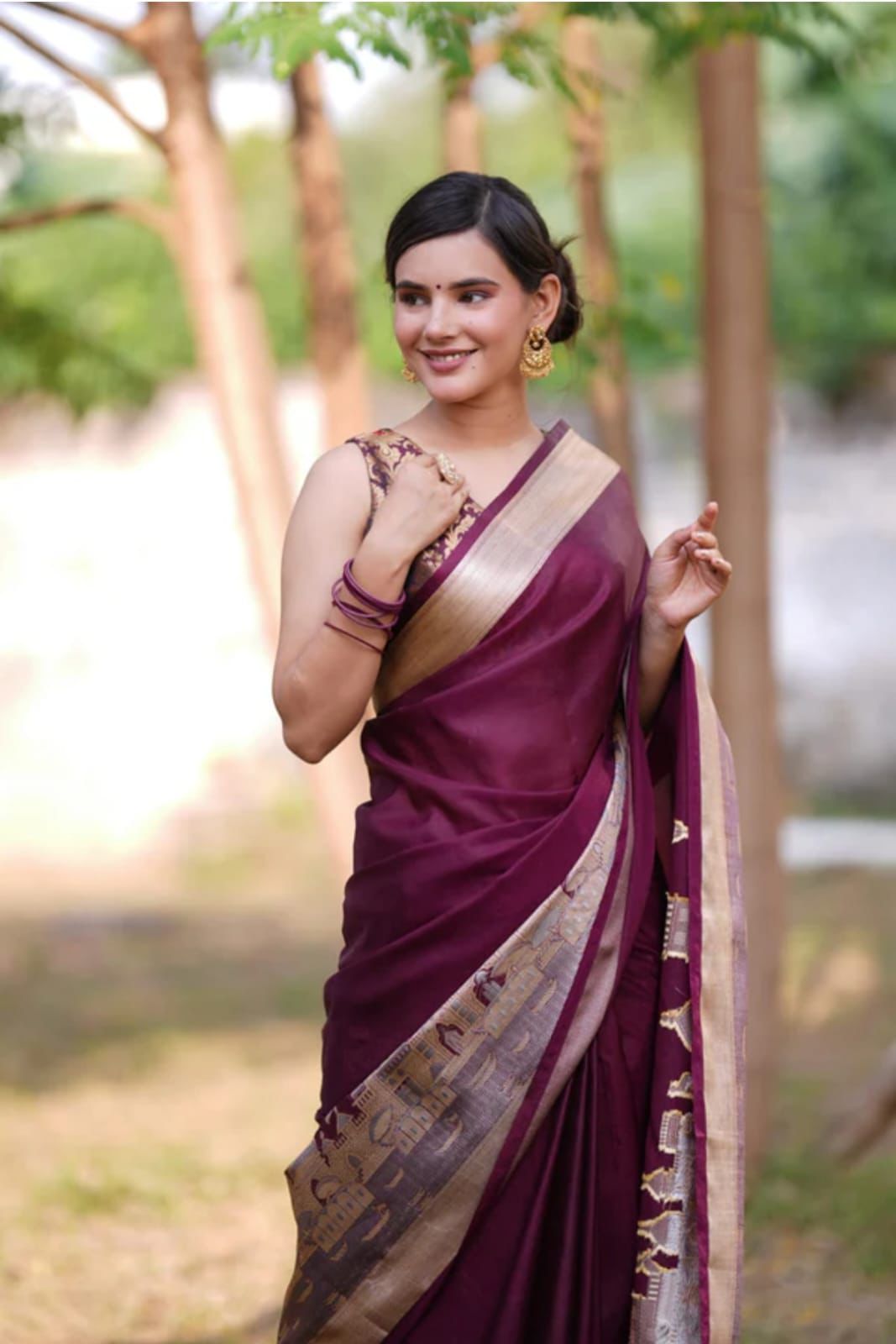 Banarasi Warm Silk Ganga Ghat Saree
