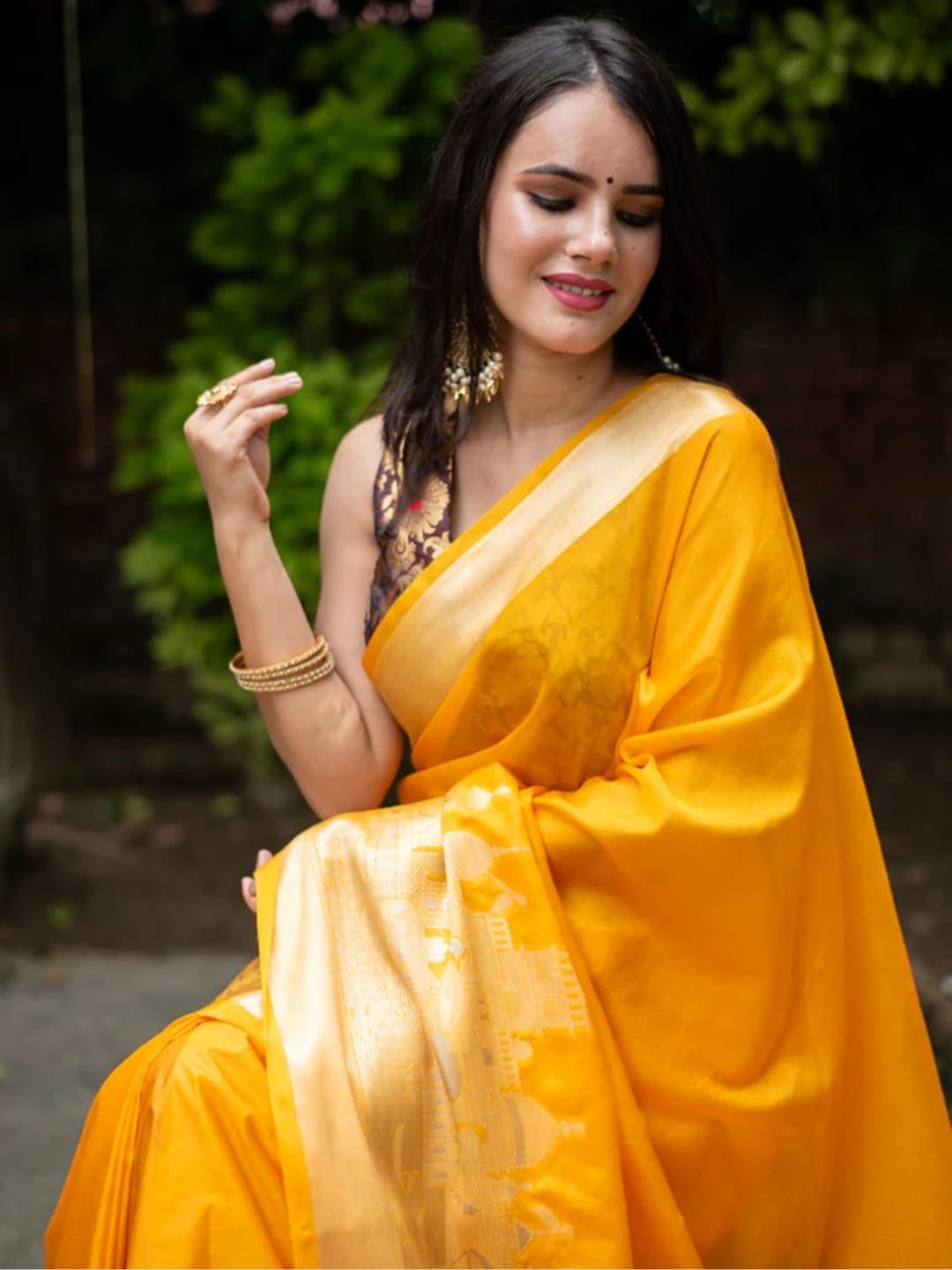 Banarasi Warm Silk Ganga Ghat Saree
