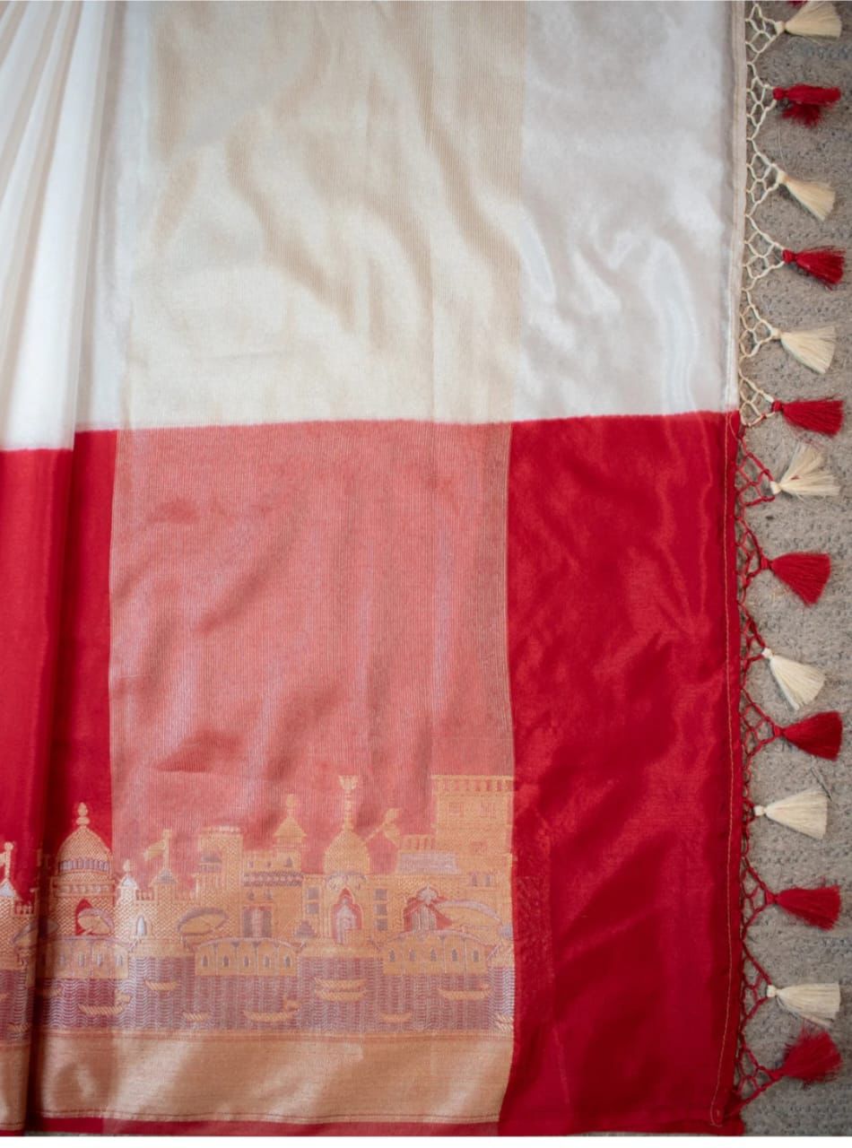 Banarasi Warm Silk Ganga Ghat Saree
