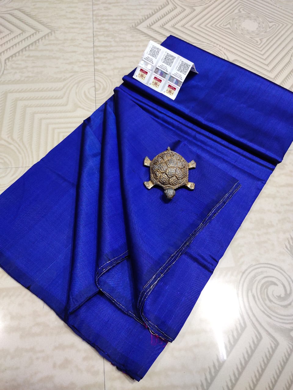 Plain Bishnupuri Pure Katan Silk Saree